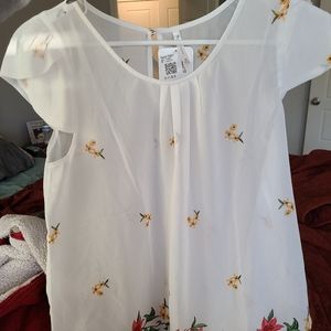 Ivory floral top